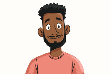 African American man smiling in a pink shirt with a neutral background  