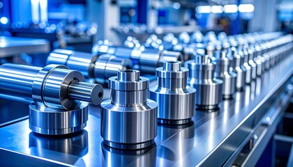 Metal parts on an assembly line