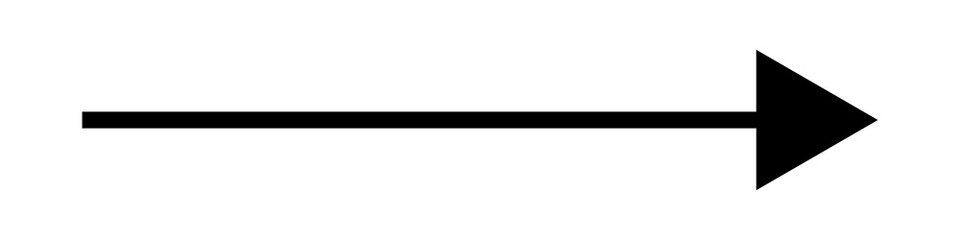 Simple black arrow pointing to the right isolated on transparent background