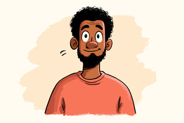 African American man smiling and looking friendly in a light background  