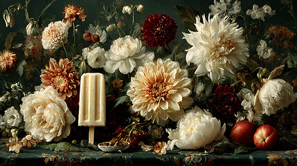 Ice: A Flat Lay of Refreshing Frozen Treats