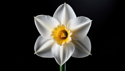 Fototapeta premium white daffodil flower on black background
