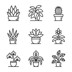 set of  flower vector icons