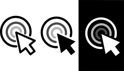 Cursor icon. Click icon set. Pointer arrow icon. Cursor icon vector, click icon is loading. target is being processed.