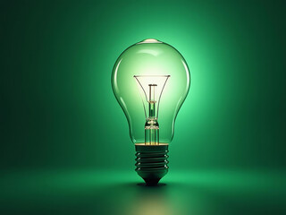 Lumière verte d'une idée brillante pour un futur durable
