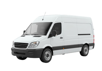 Isolated White Delivery Van Commercial Transport Vehicle