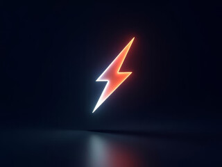 Symbole lumineux d’énergie électrique sur fond sombre futuriste
