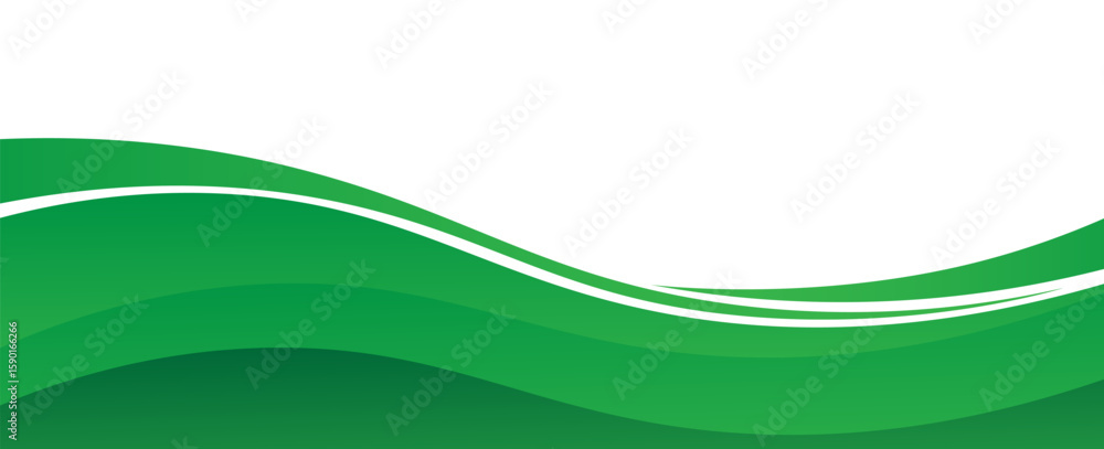 Poster vector green line background curve element with white space for text and message design, overlapping