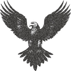 Eagle y2k retro stipple art bird brutalist halftone vector png transparent, flight 2000s photocopy effect tattoo aesthetic