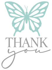 Thank You | Butterfly Thanks Artwork | Vector Illustration