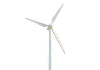 Isolated White Wind Turbine Renewable Energy Source