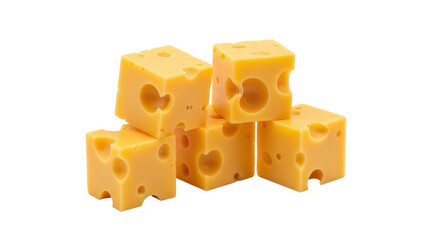 Isolated Cheese Cubes Stacked