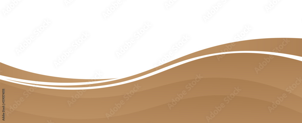 Poster vector gold line background curve element with white space for text and message design, overlapping 
