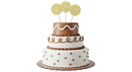 Isolated Three-Tiered Cake
