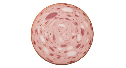 Isolated Slice of Bologna Sausage
