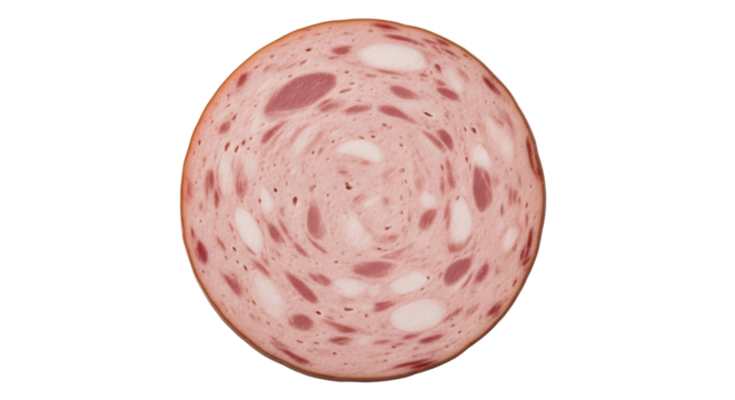 Isolated Slice of Bologna Sausage