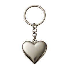 PNG Metallic heart keychain accessory.