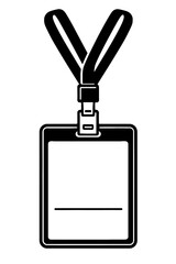 Obraz premium Blank ID Card Badge with Lanyard Vector Illustration - Customizable Template
