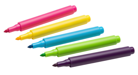 Isolated colorful markers