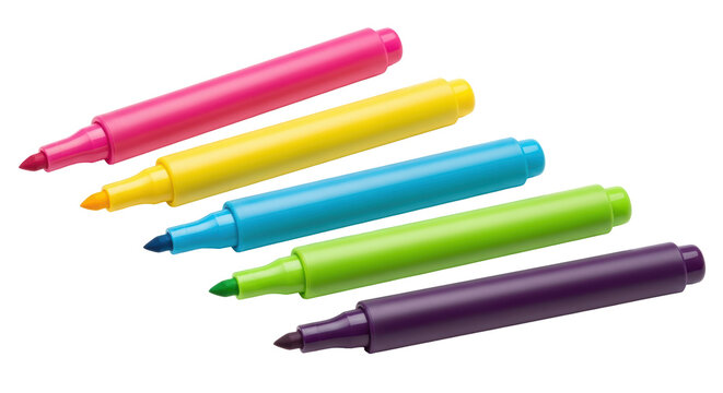 Isolated colorful markers