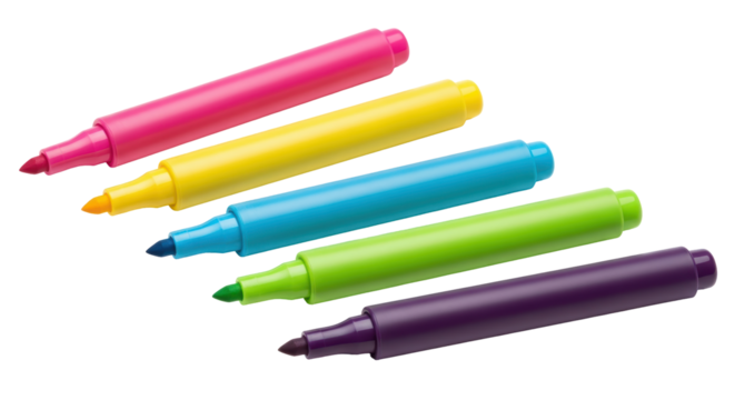 Isolated colorful markers