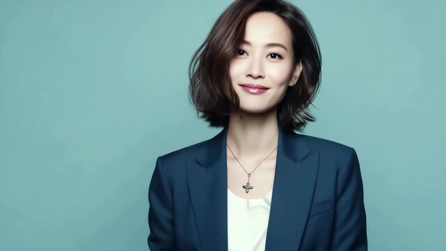 女性がジャケットで手元を落ち着かせる写真