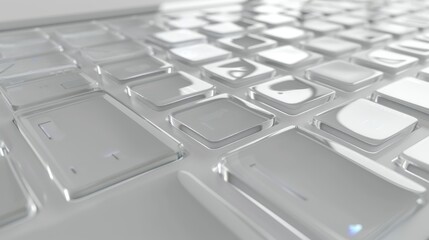 Minimalist transparent keyboard with visible keys