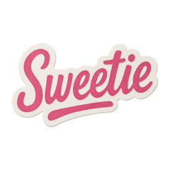 PNG Pink cursive 'Sweetie' sticker