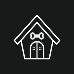 Doghouse and Pet Kennel Icon for Dog Boarding, Animal Shelter, and Canine Care Services