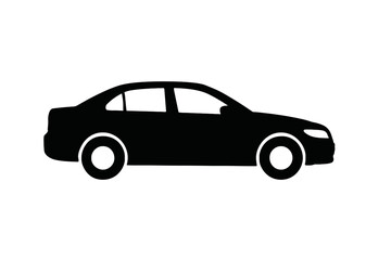Fototapeta premium Car Silhouette on White Background