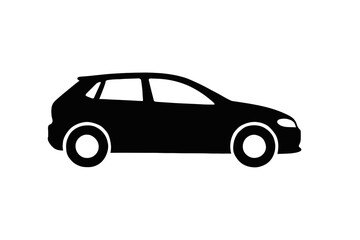 Fototapeta premium Car Silhouette Icon on White Background