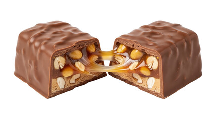 Isolated Chocolate Caramel Peanut Candy Bar