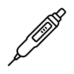 Modern voltage detector pen with digital display in minimal design, transparent background, vector, icon