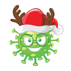 Merry christmas corona virus 2019 emoticon. Corona Virus in Wuhan, China, Global Spread, and Concept Stopping Corona Virus. Flu and lung disease spreading of world.