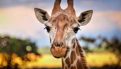 closeup of giraffes face gentle expression world giraffe day