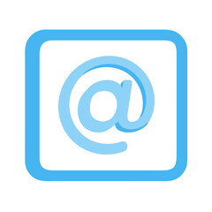 Fototapeta premium Connect and Communicate A Light Blue At Symbol Encased in a Rounded Square Frame for Email Marketing and Online Communication Projects and Campaigns