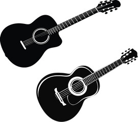 Obraz premium acoustic guitar in vector illustration 