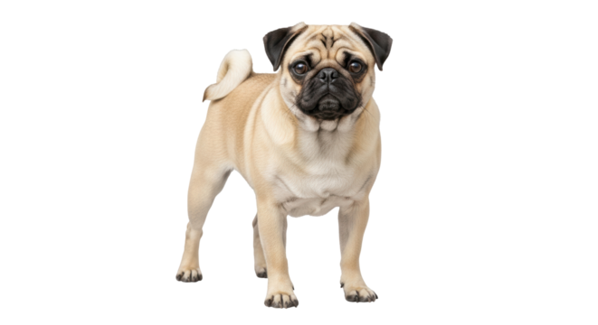 Isolated Pug Dog Standing