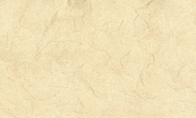 Wrinkled brown kraft paper texture background