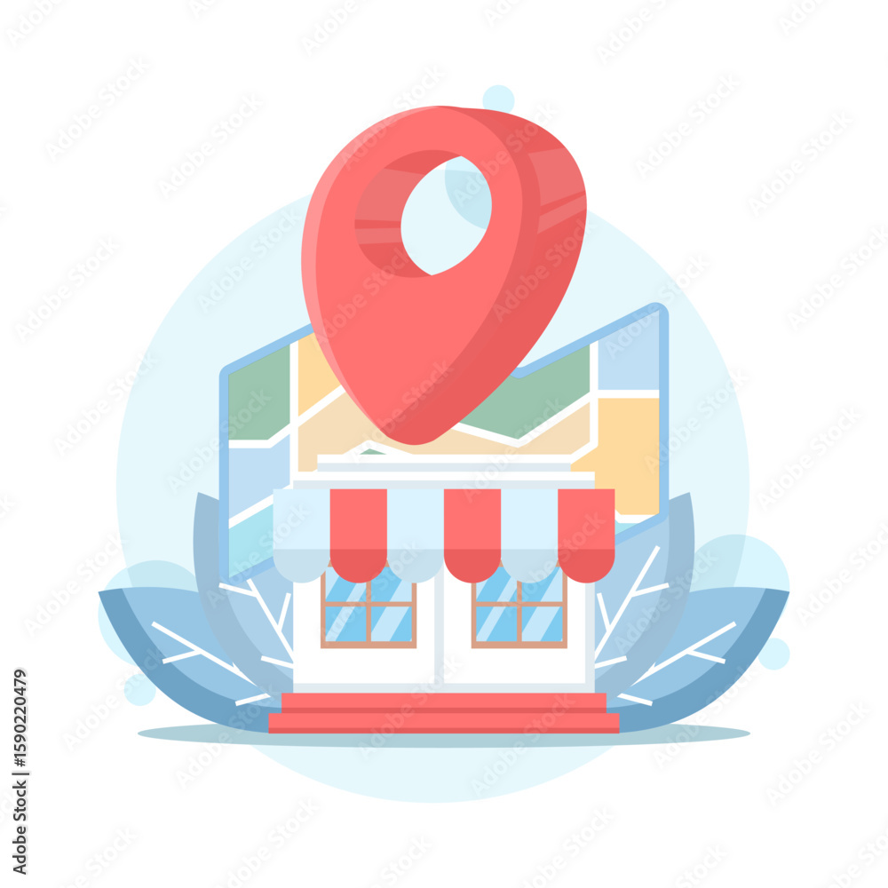 Poster illustration about. increase your local business traffic by integrating local content into your seo 