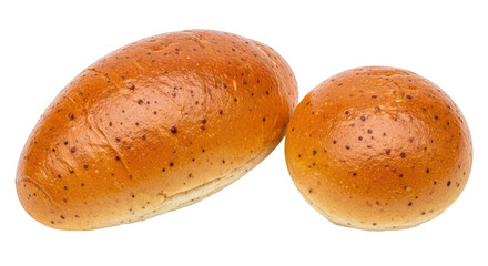 Isolated Two Poppy Seed Buns