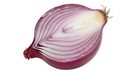 Isolated Red Onion Half Cross-Section