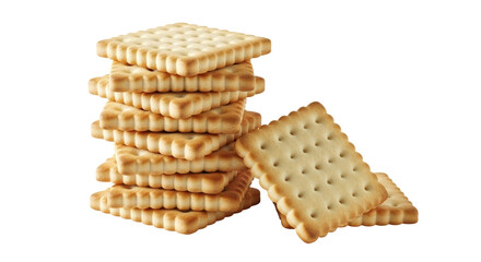 Isolated Crackers Square Stacked Delicious