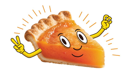 Isolated Cartoon Pumpkin Pie Slice