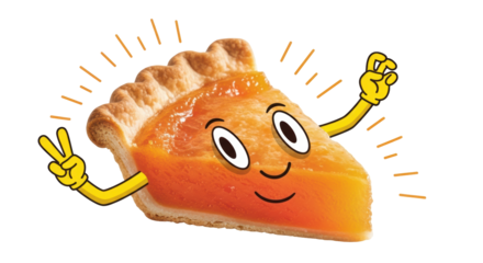 Isolated Cartoon Pumpkin Pie Slice