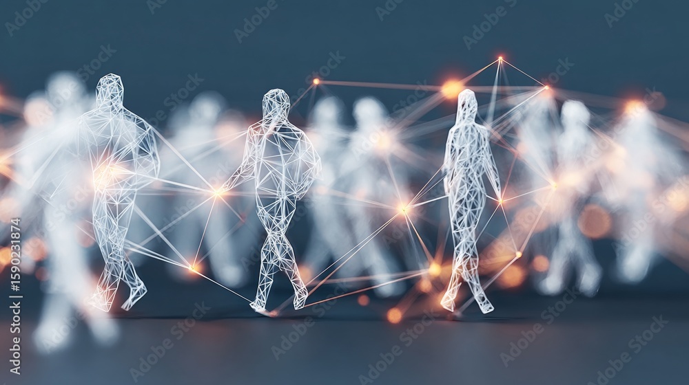 Poster global networking system with digital humans, virtual technology, cloud access, and ai integration