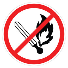 No Fire Ignition Symbol Vector, Isolated On White Background Label-1