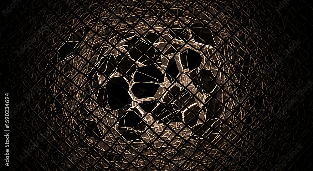 Poster abstract conceptual design of interwoven strands with a central void