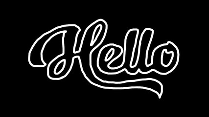 Wiggly hand drawn HELLO handwriting typography on alpha - Powered by Adobe