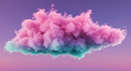 Fototapeta premium Dreamy Pink Cloudscape: Ethereal Cotton Candy Sky with Teal Accents